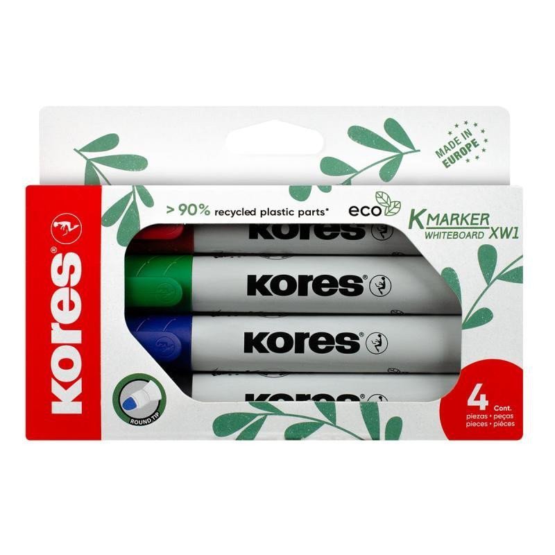Kores Popisovač Eco K-Marker - 4 barvy černá červená modrá zelená