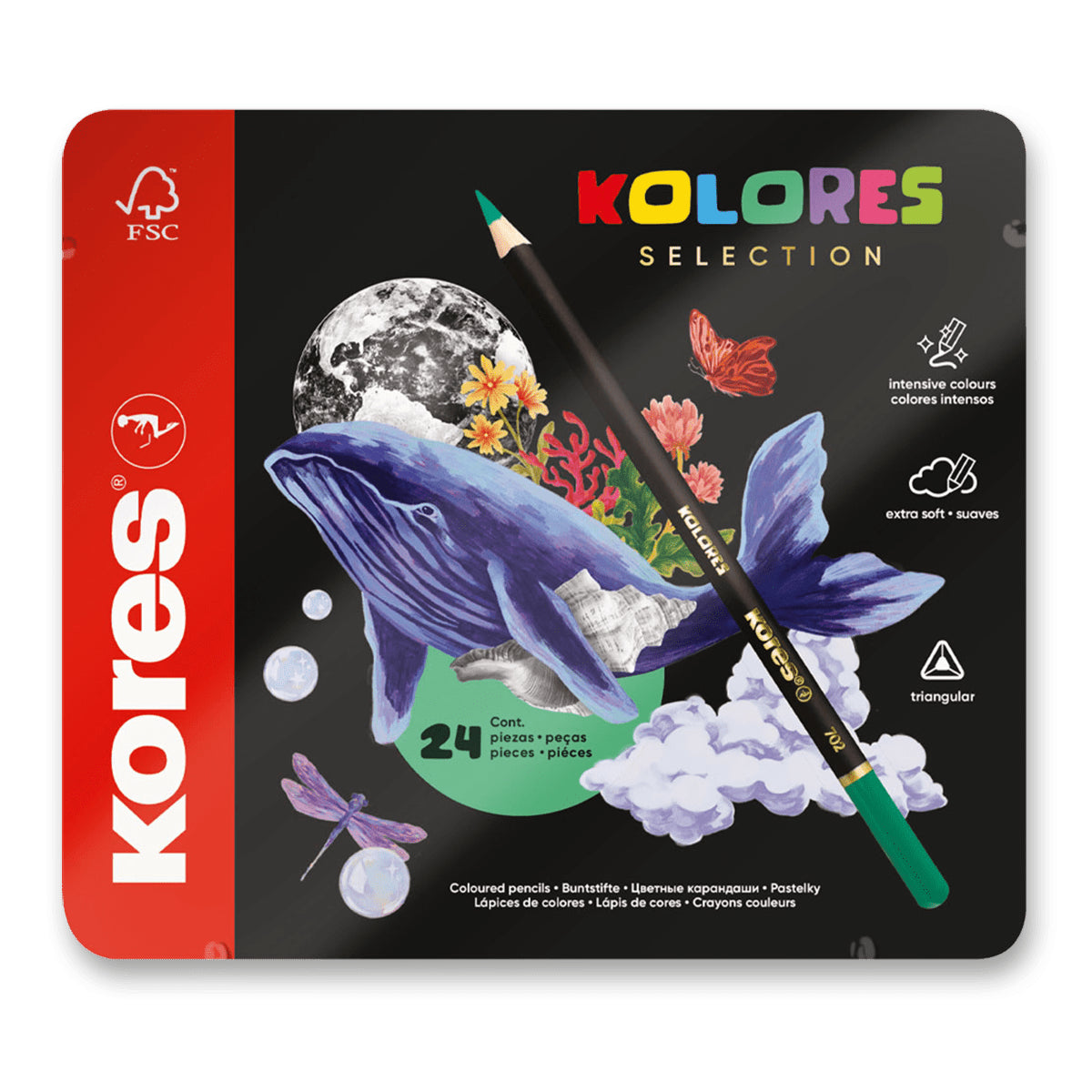 Kores Trojhranné pastelky Kolores Selection - 24 barev