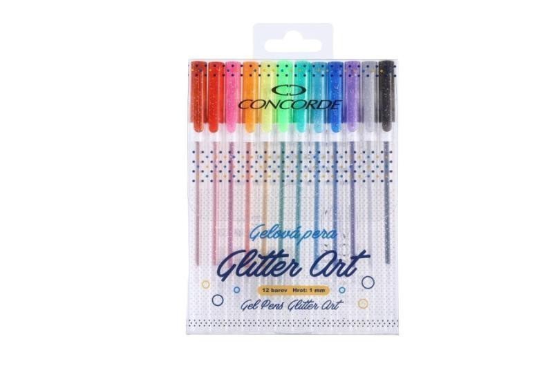 Concorde Gelová pera Glitter Art 10mm - sada 12 ks