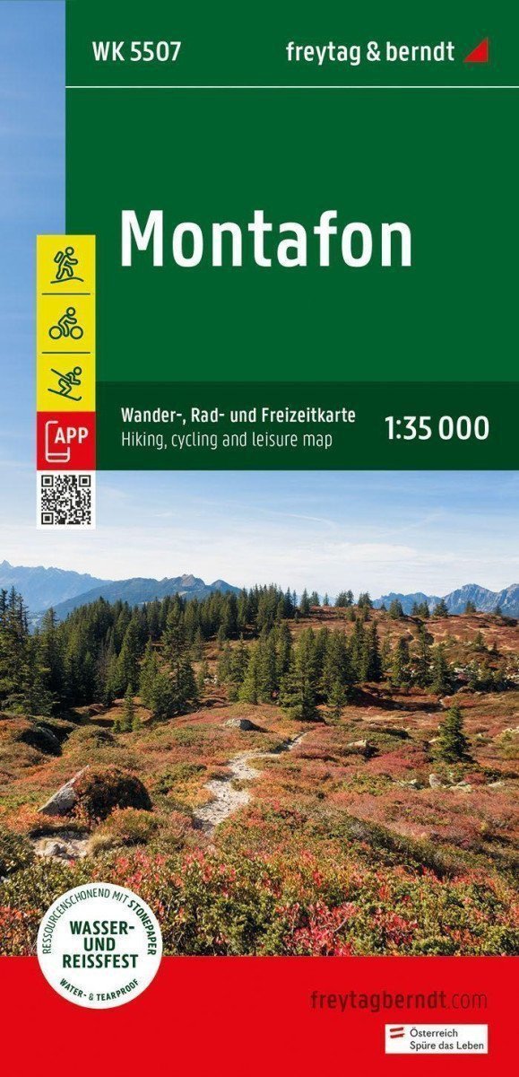 Montafon 135 000 turistická cyklistická a rekreační mapa