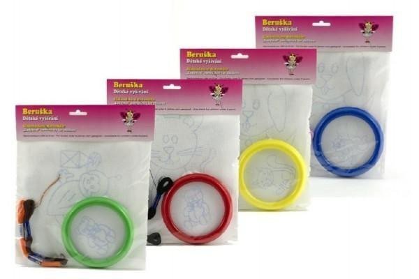 Vyšívání vyšívací rámeček 3 předlohy 2 příze v sáčku 24x26x1cm
