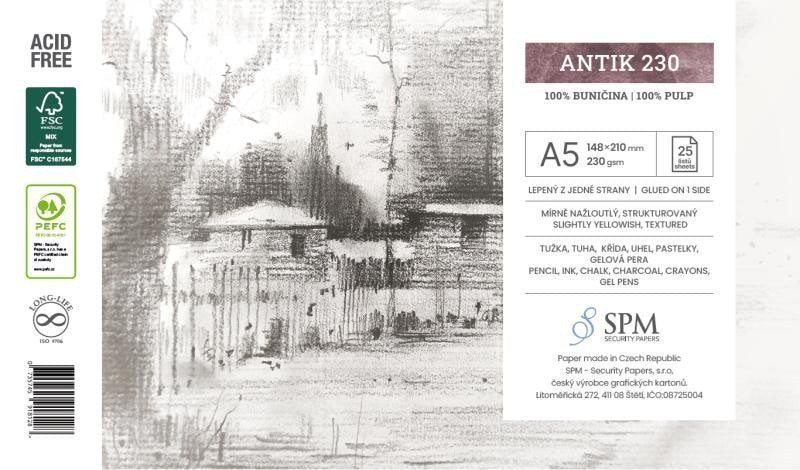 Grafický blok Antik 230 gm2 A5