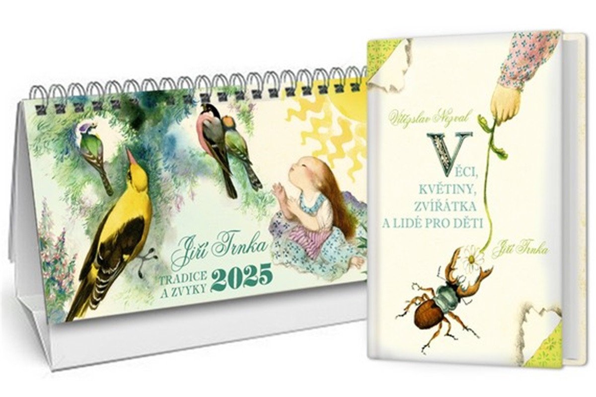 Kalendář 2025 Trnkův stolní Věci květiny zvířátka a lidé – Trnková Klára