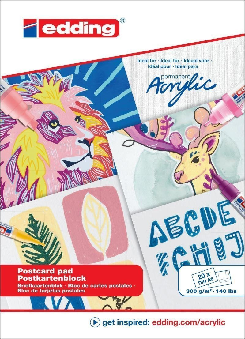 Edding Blok pohlednic Acrylic A6 20 listů bílý