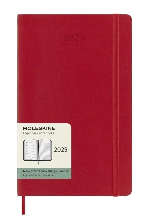 Moleskine Plánovací zápisník 2025 červený L měkký