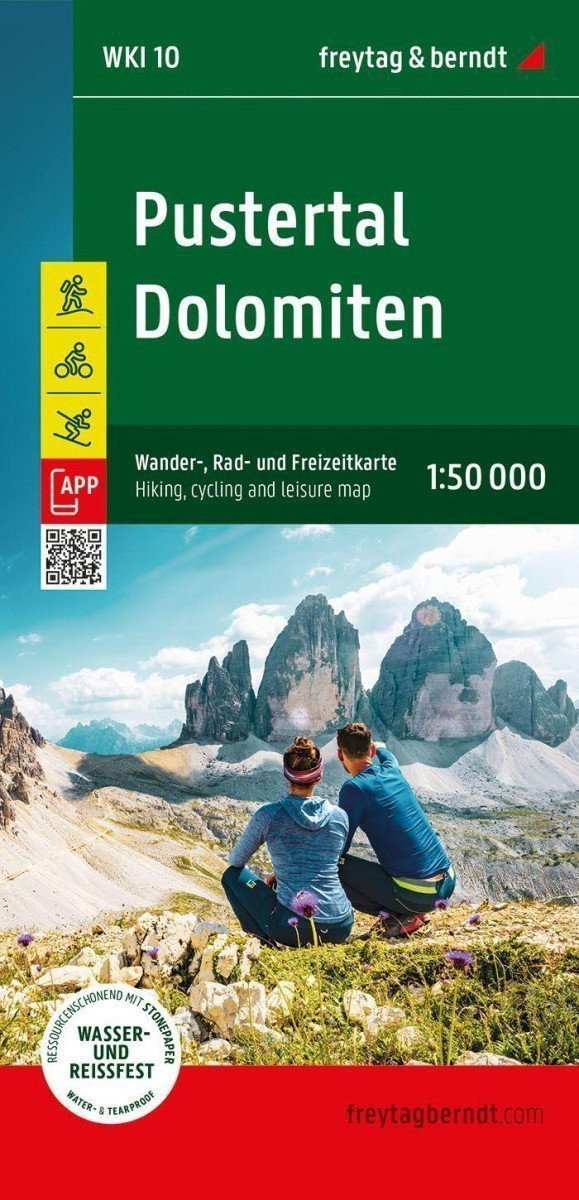 Pustertal - Dolomity 150 000 turistická cyklistická a rekreační mapa