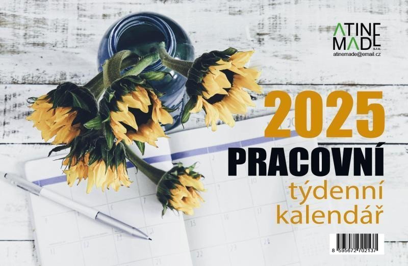 Kalendář 2025 Pracovní velký stolní týdenní 225 x 150 mm