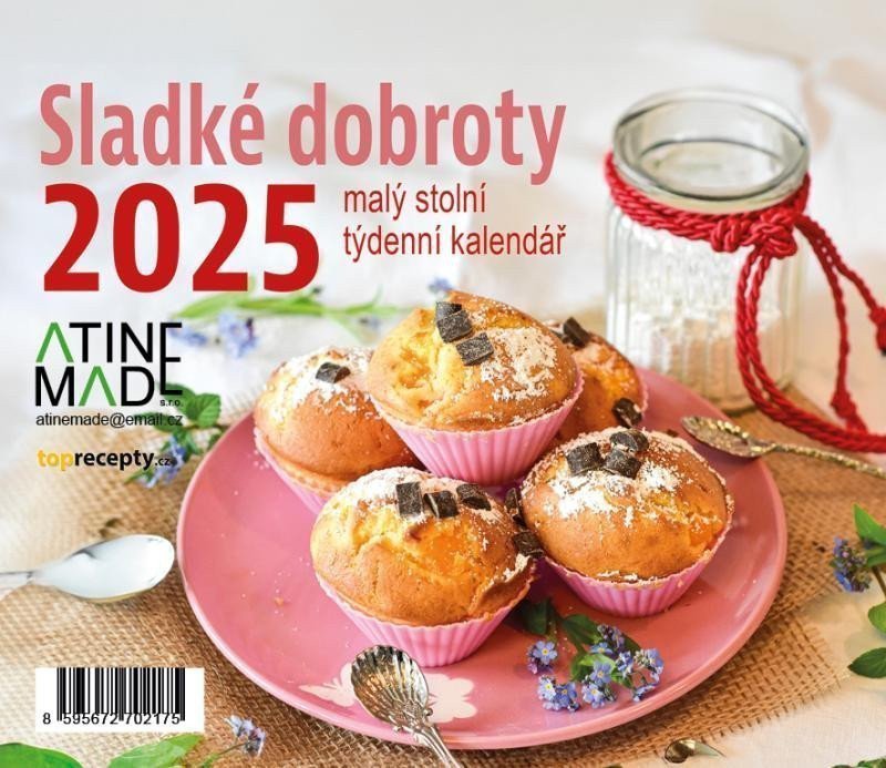 Kalendář 2025 Sladké dobroty stolní týdenní 150 x 130 mm