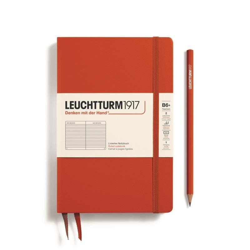 Leuchtturm1917 Zápisník Fox Red Paperback B6 linkovaný