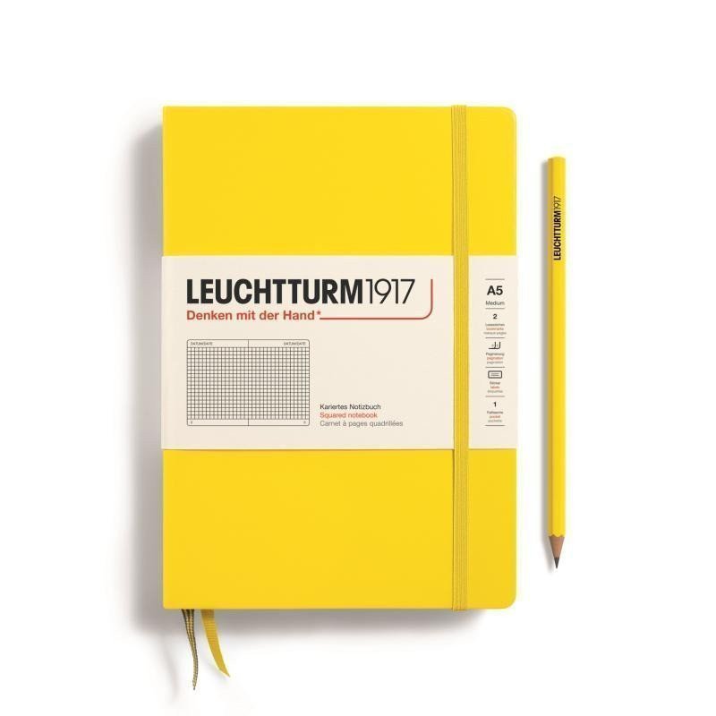 Leuchtturm1917 Zápisník Lemon Medium A5 čtverečkovaný