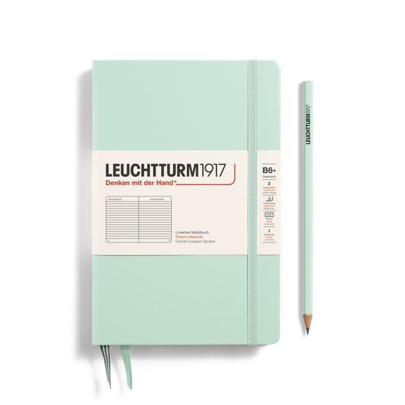 Leuchtturm1917 Zápisník Mint Green Paperback B6 linkovaný