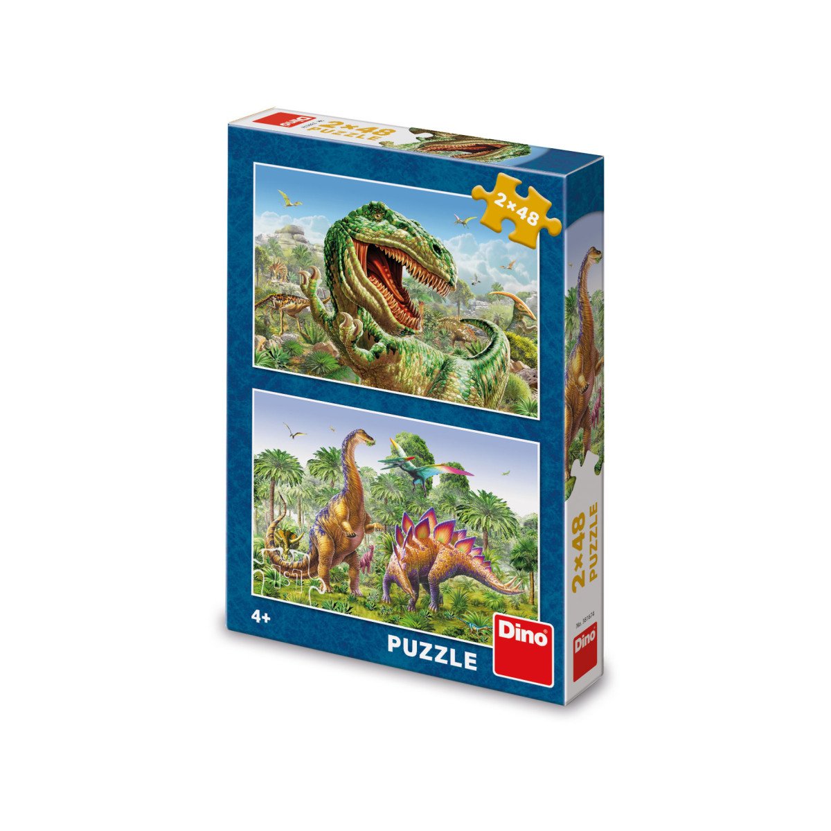 Puzzle Souboj dinosaurů 2 x 48 dílků