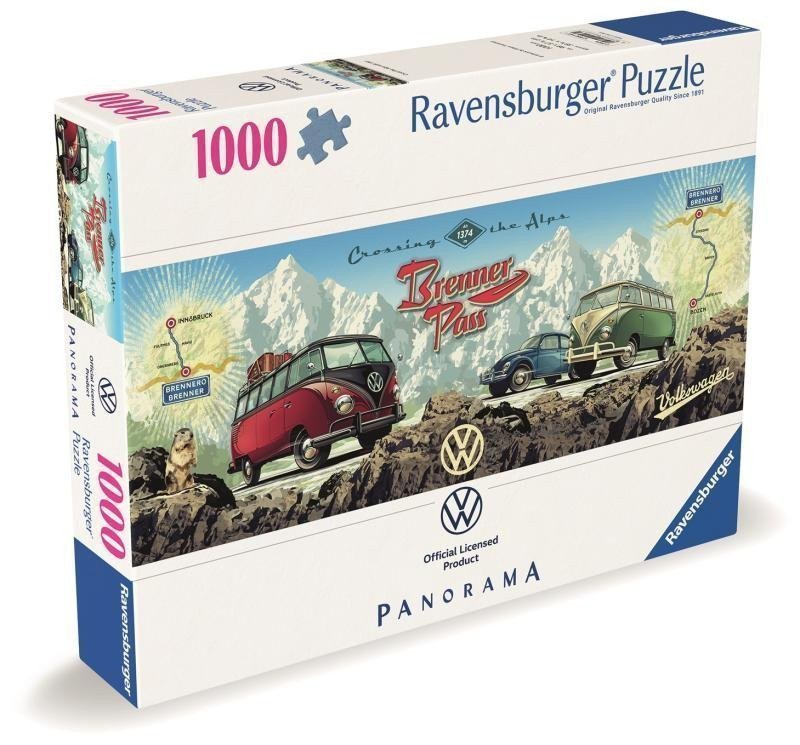 Puzzle Přes Alpy s VW 1000 dílků Panorama