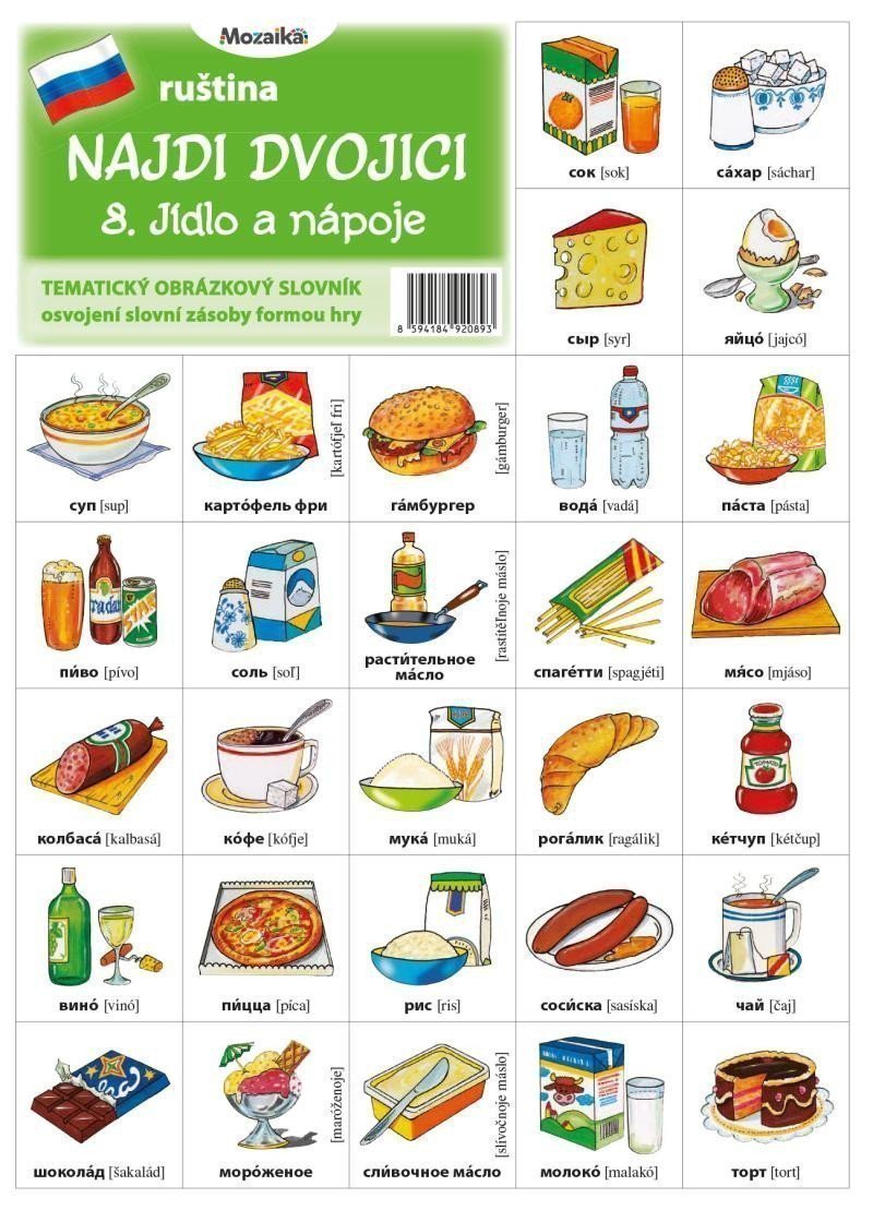 Najdi dvojici - Ruština - 8 Jídlo a nápoje