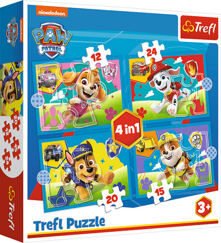 Puzzle Tlapková patrola Běžící štěňata 4v1 12152024 dílků