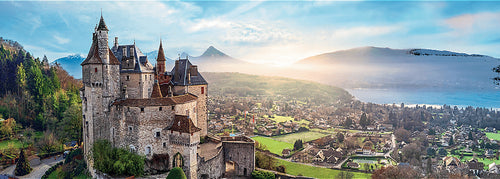 Puzzle Hrad Menthon Francie Panoramatické 1000 dílků
