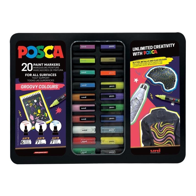 Posca sada popisovačů GROOVY COLOURS - mix barev 20 ks