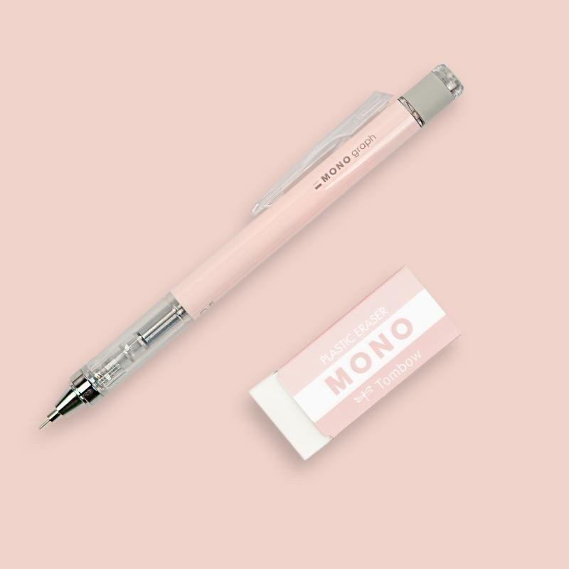 Mikrotužka Mono Graph Pastel s gumou - coral pink 05mm blistr