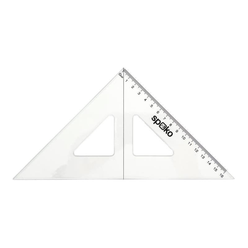 Spoko trojúhelník s ryskou 16 cm - transparentní