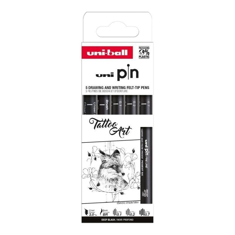 UNI PIN Drawing - sada linerů Tattoo Art 5 ks