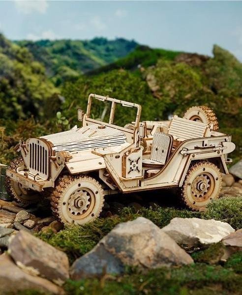 NiXiM Dřevěné 3D puzzleVojenské terénní auto
