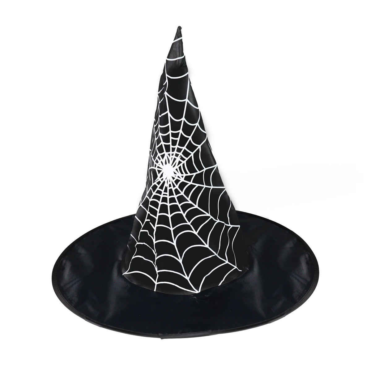 Children's hat with white spiderweb decoration