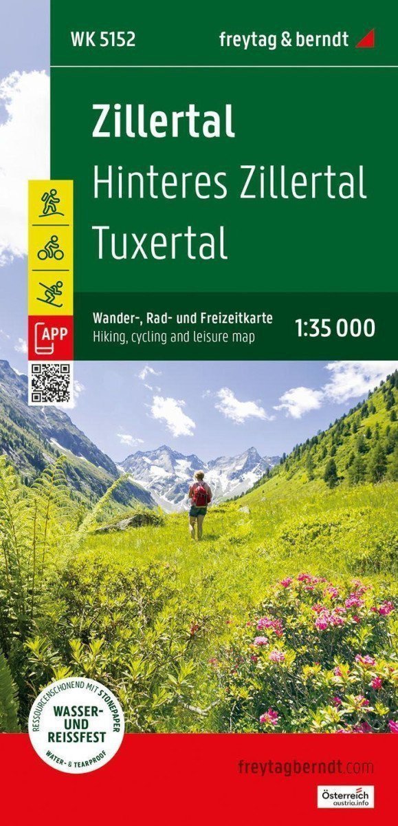 Zillertal 135 000 turistická cyklistická a rekreační mapa