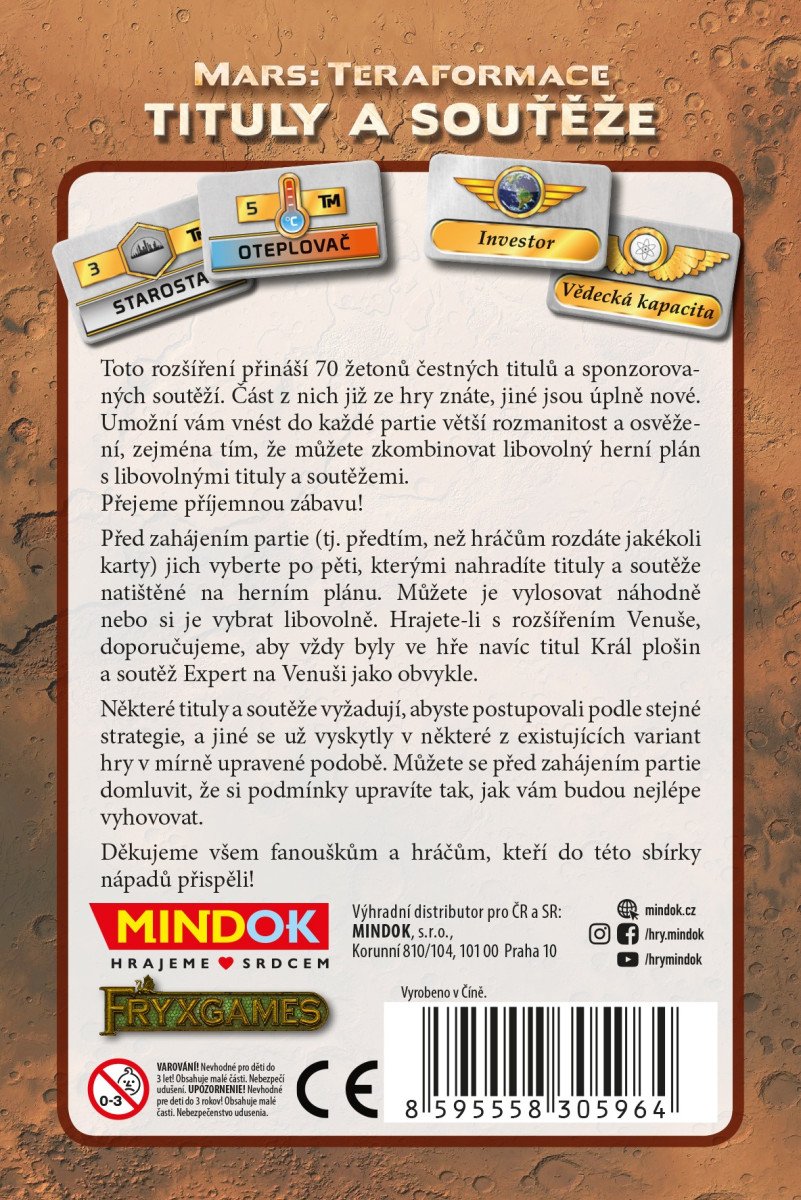 Mars Teraformace - Tituly a soutěže rozšíření 8