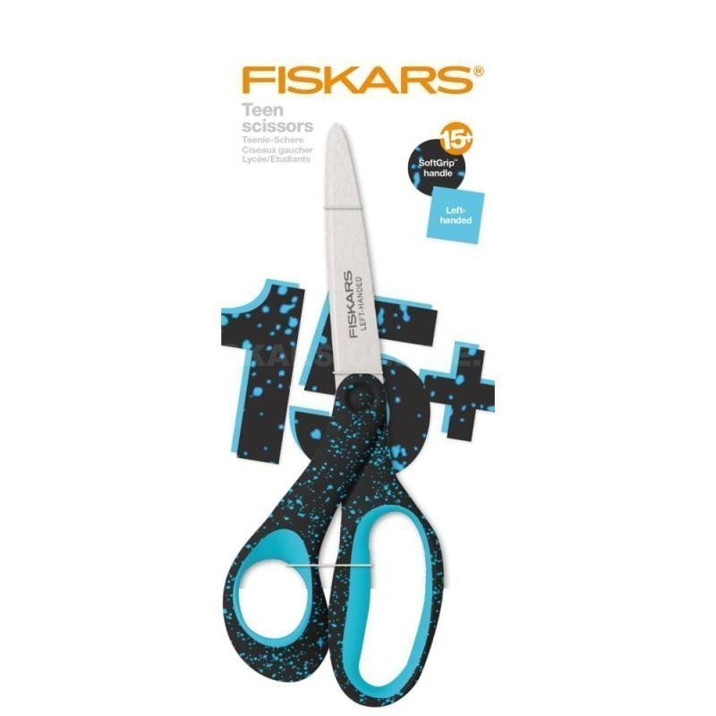 Fiskars Nůžky pro teenagery 20 cm pro leváky kropenatá modrá