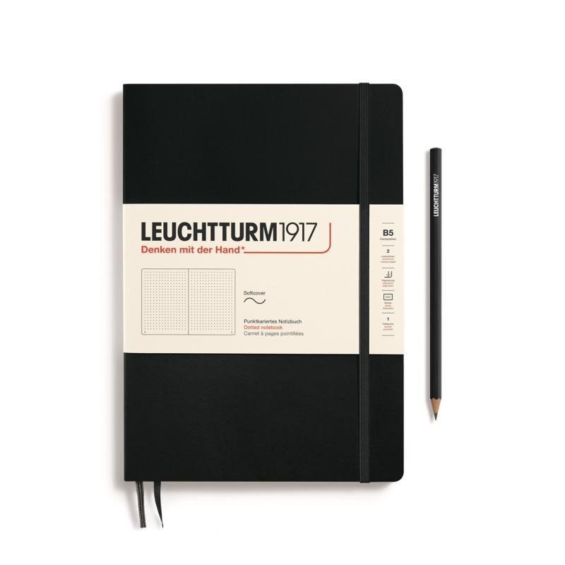 Zápisník Black Softcover Composition B5 tečkovaný