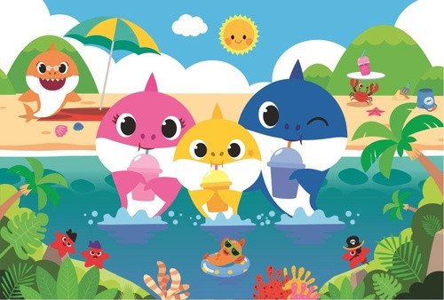 Puzzle Baby Shark s rodinou na dovolené 60 dílků