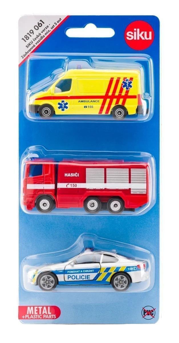 SIKU Set mix policie hasiči ambulance