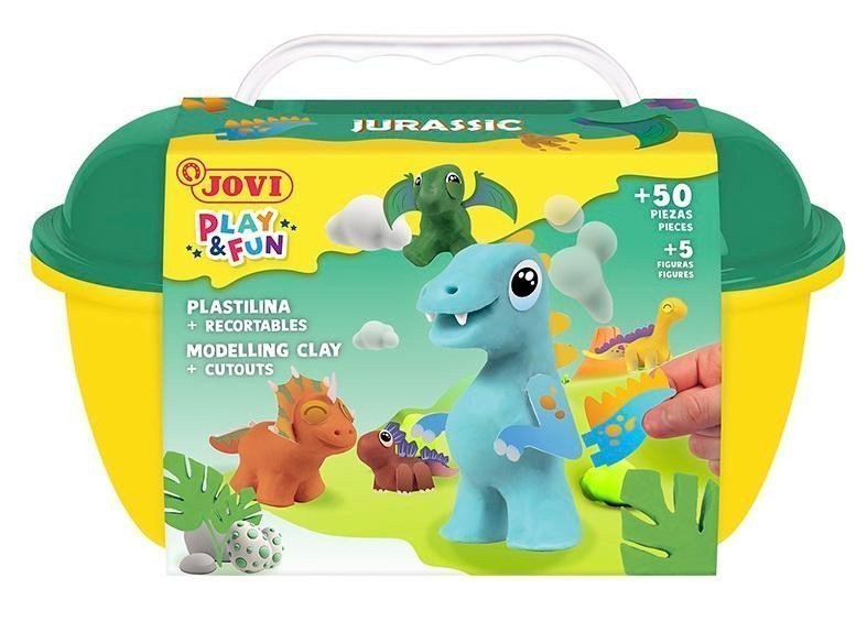 JOVI PLAYFUN plastelína kufřík 50ks - Jurassic