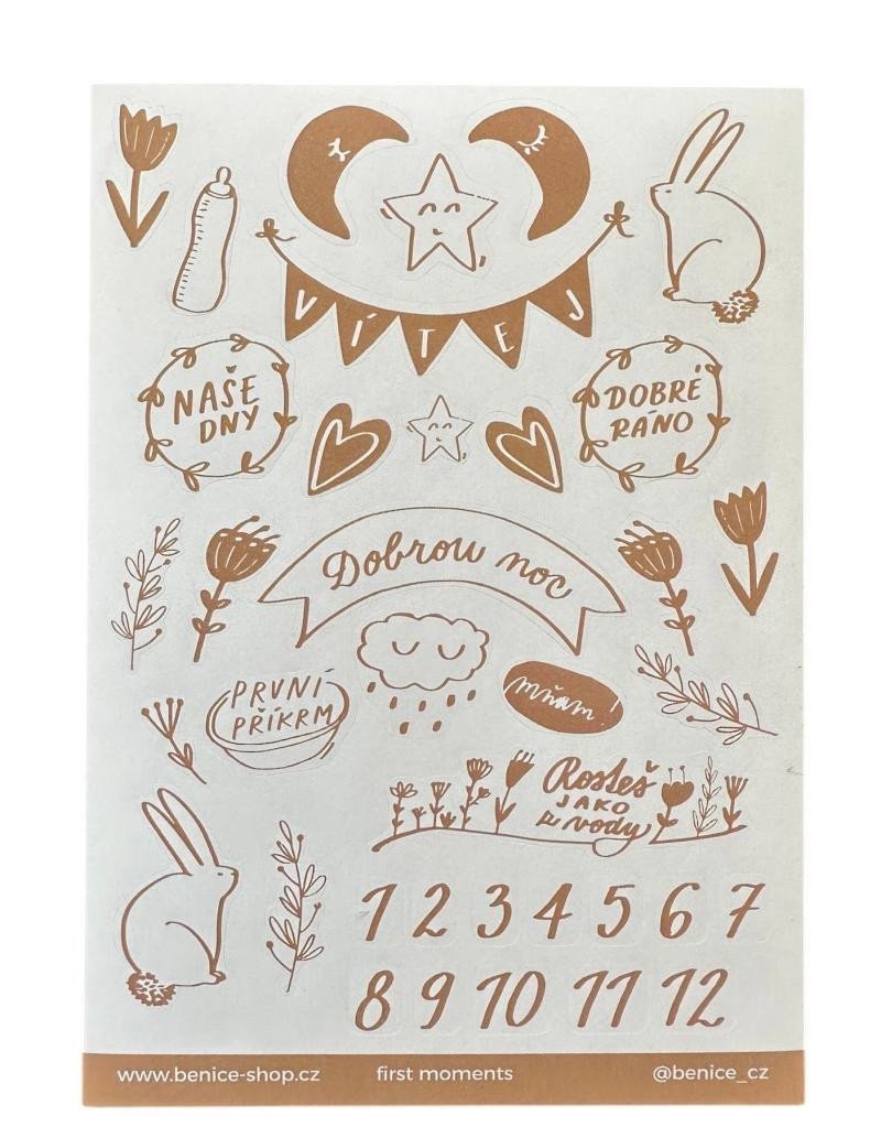 Be Nice Samolepky k fotoalbu First Moments béžové