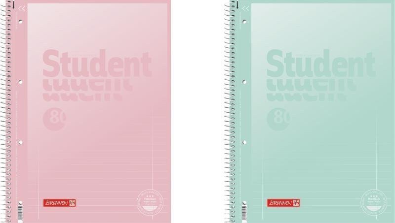 Brunnen student blok pastel A4 - linka 80 listů růžovýzelený
