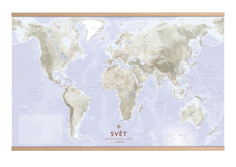 Svět - Cestovatelská mapa s lištami 135 000 000