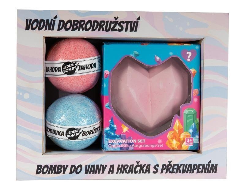 Kosmetická sada pro děti 2x šumivá bomba hračka - sádrové srdce