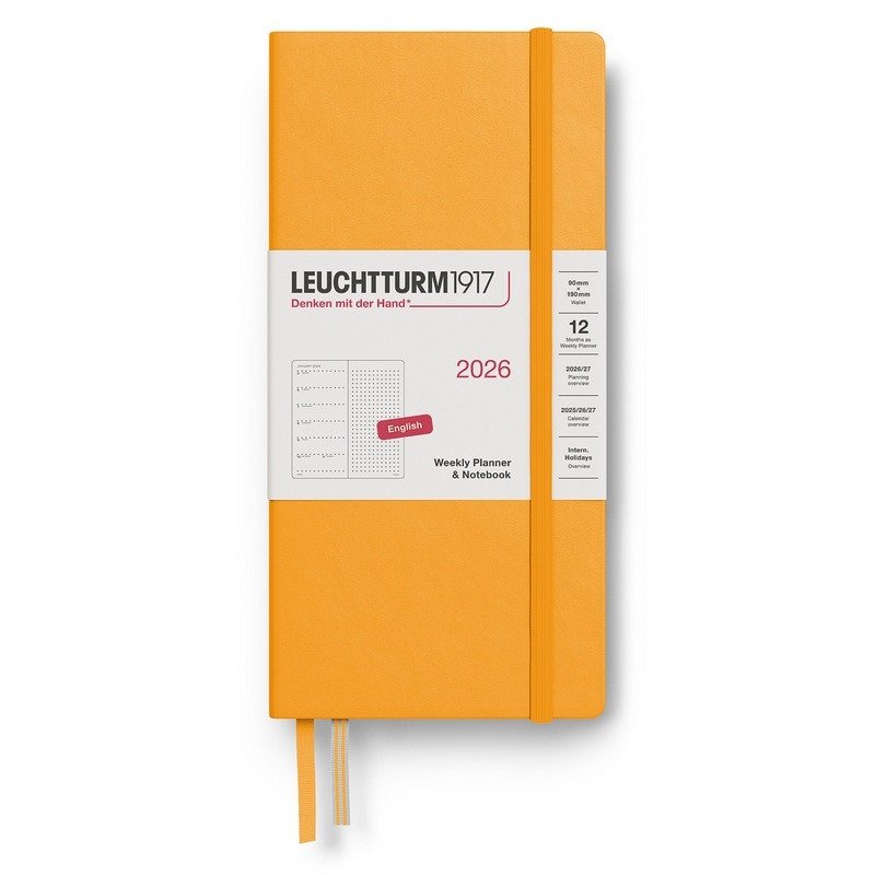 Weekly Planner Notebook 2026 Wallet B6 x A6 Rising Sun - tečkovaný