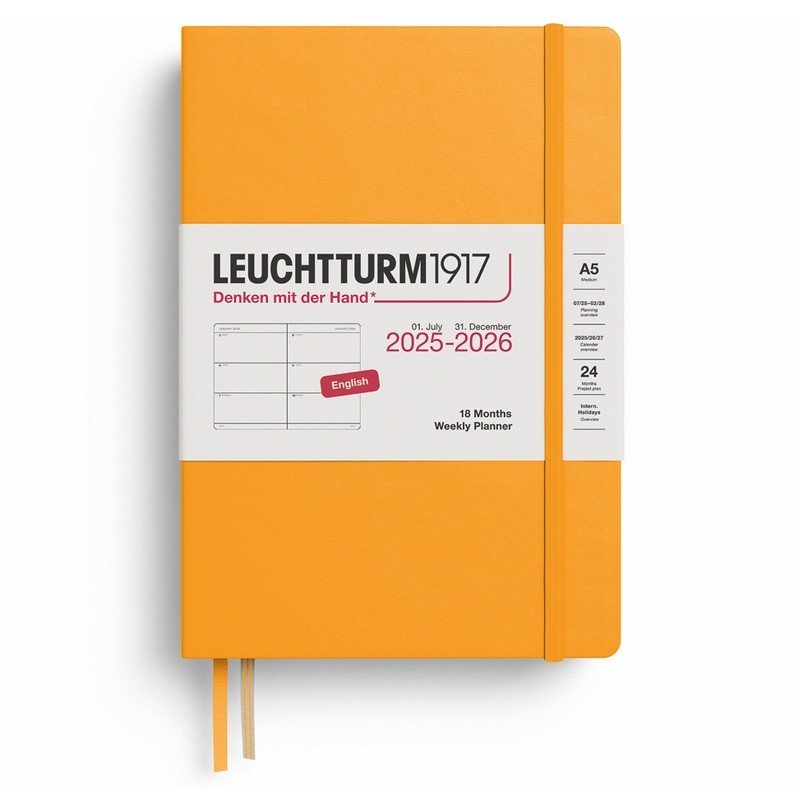 Weekly Planner 2026 Medium A5 18 Months Rising Sun