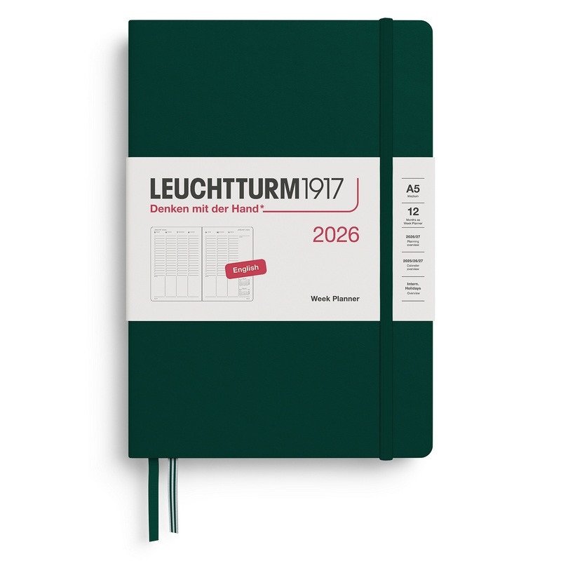 Week Planner 2026 Medium A5 Forest Green