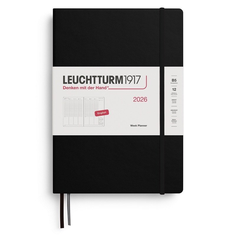Week Planner 2026 Composition B5 Black