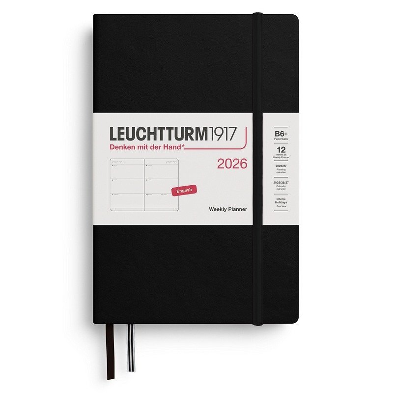Weekly Planner 2026 Paperback B6 Black