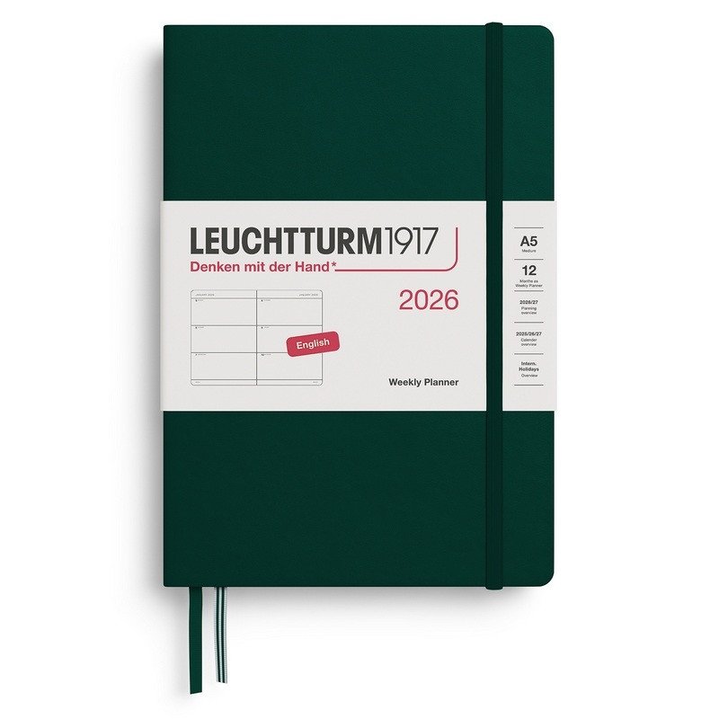 Weekly Planner 2026 Medium A5 Forest Green
