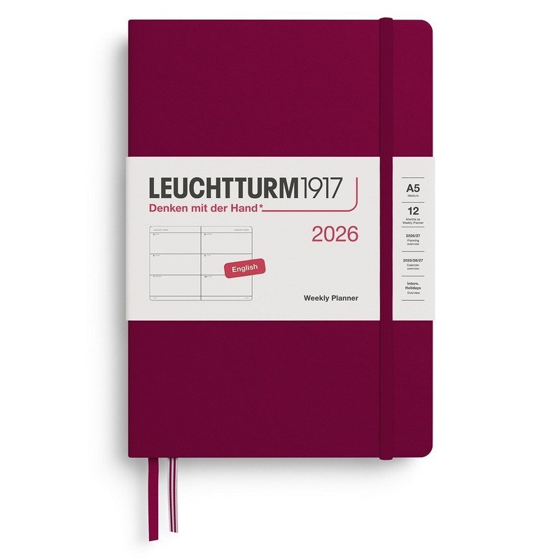 Weekly Planner 2026 Medium A5 Port Red