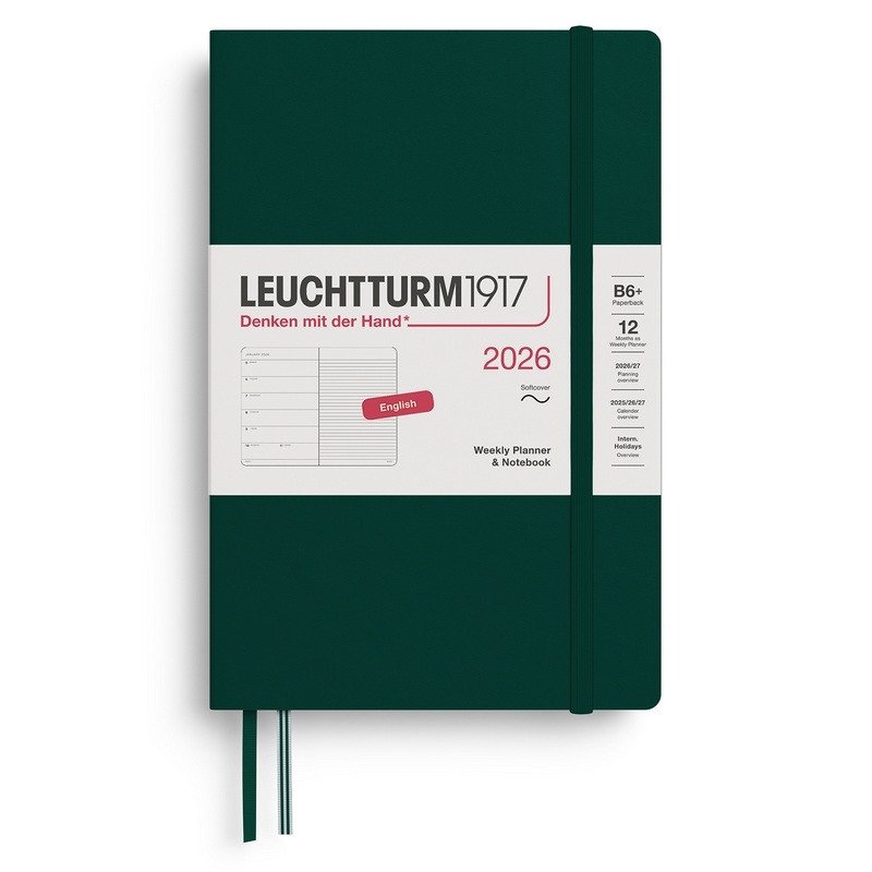 Weekly Planner Notebook 2026 Paperback B6 Forest Green