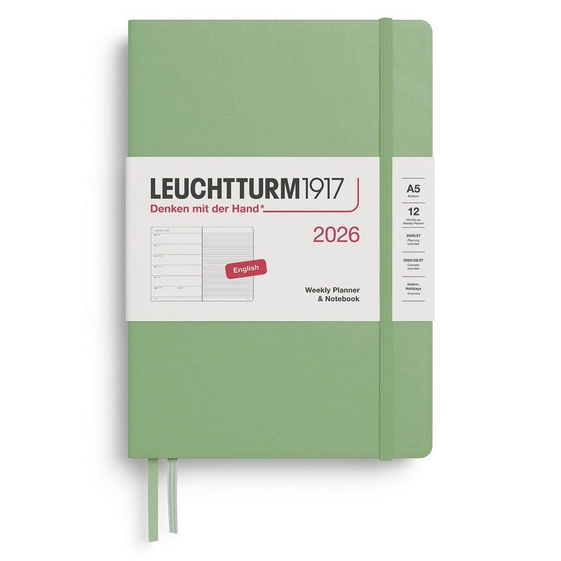 Weekly Planner Notebook 2026 Medium A5 Sage