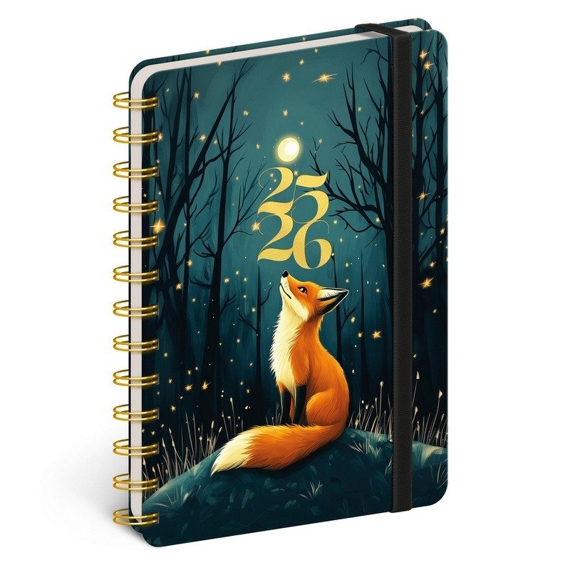 Diář 18měsíční spirálový 20252026 Petito - Liška 13 x 18 cm