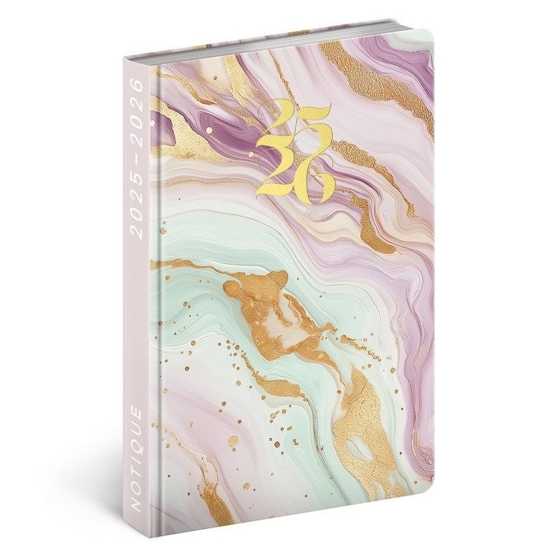 Diář 18měsíční 20252026 Petito - Růžový mramor 11 x 17 cm