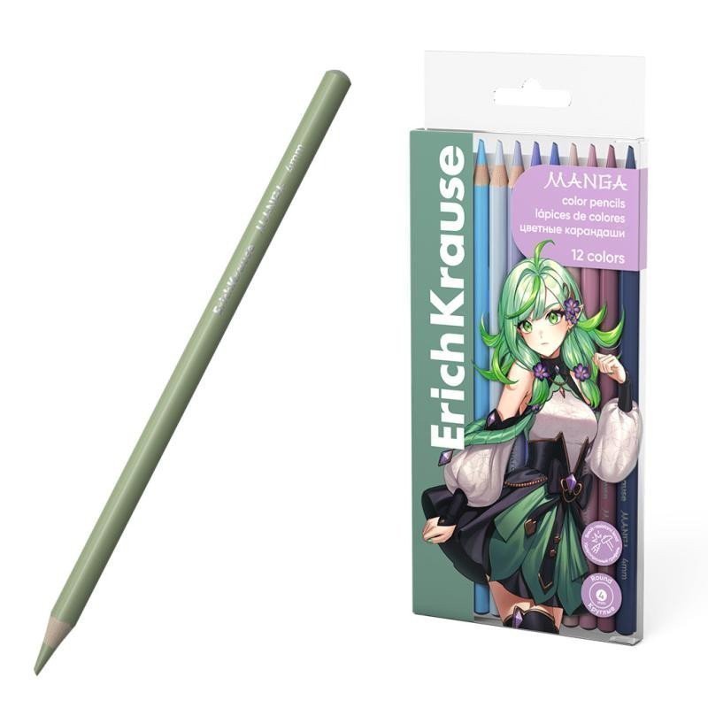 Kulaté pastelky ErichKrause Manga - 12 barev