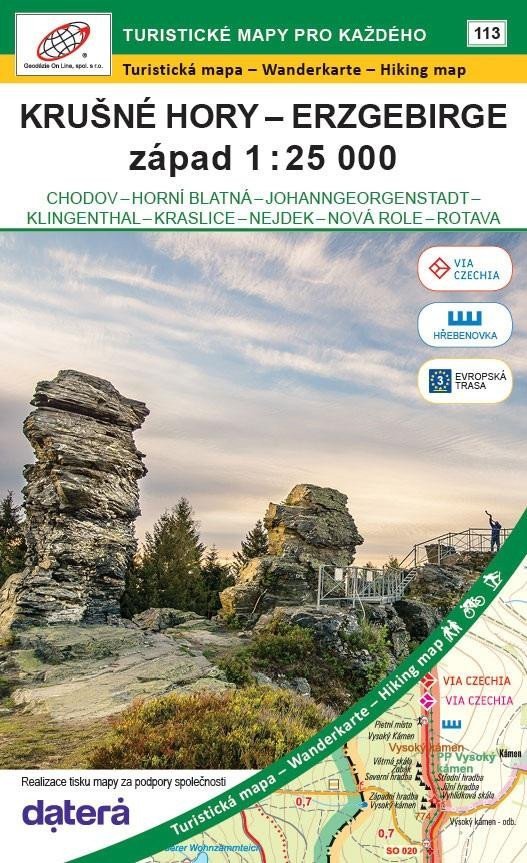 Krušné hory - Erzgebirge západ 1 25 000 Chodov Horní Blatná Johanngeorgenstat Klingenthal Kraslice Luby Nejdek Nová Role Rotava 113 Turistické mapy pro každého